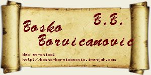 Boško Borvičanović vizit kartica